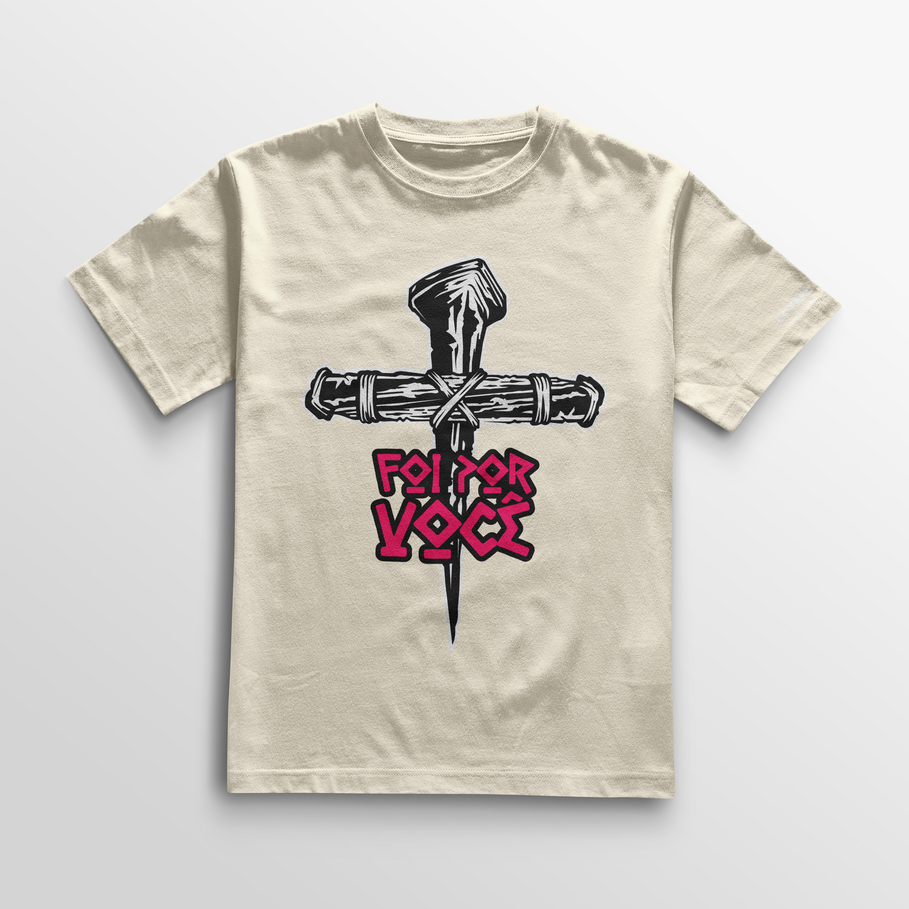 Camiseta Cotton Todah Clothing “Foi Por Você – A Cruz e o Pregão”